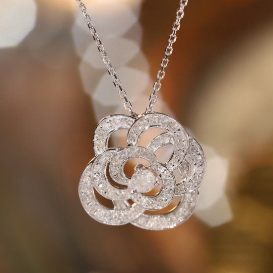 14k Gold 0.65 Ctw Natural H Diamond Necklace