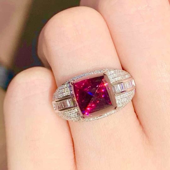 14k Gold 5.6 Ct Natural Tourmaline & Diamond Ring