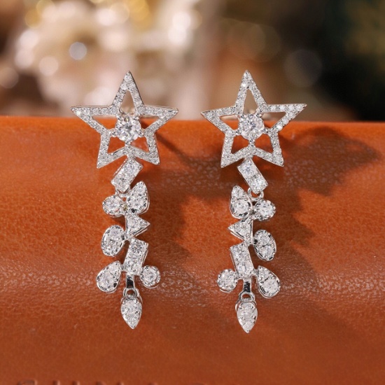 14k Gold 0.84 Ct Natural H Diamond Earrings