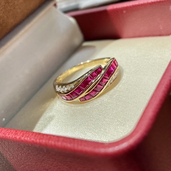 14k Gold 1 Ct Natural Ruby & Diamond Ring