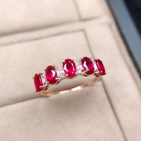 14k Gold 1.29 Ct Natural Ruby & Diamond Ring
