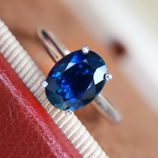 14k Gold 1.71 Ct Natural Sapphire Ring