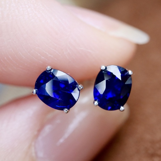 14k Gold 1.25 Ct Natural Sapphire Earrings