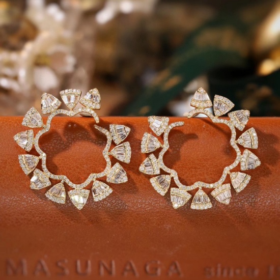 14k Gold 1.2 Ct Natural H Diamond Earrings