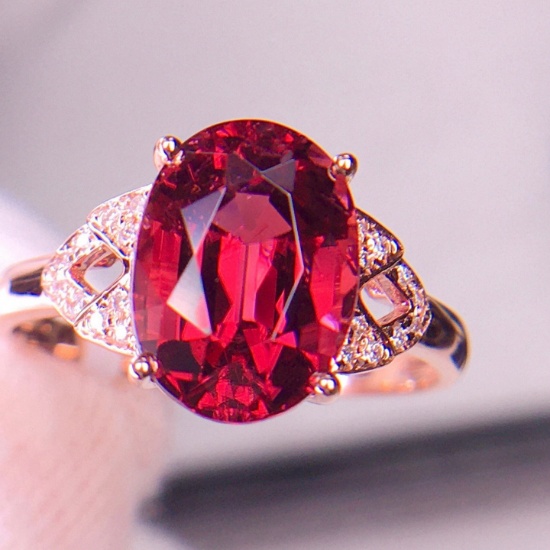 14k Gold 3.2 Ct Natural Tourmaline & Diamond Ring