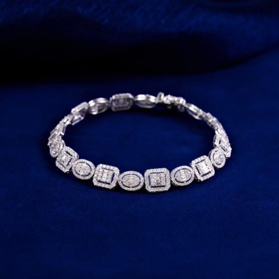 14k Gold 3.6 Ct Natural H Diamond Bracelet