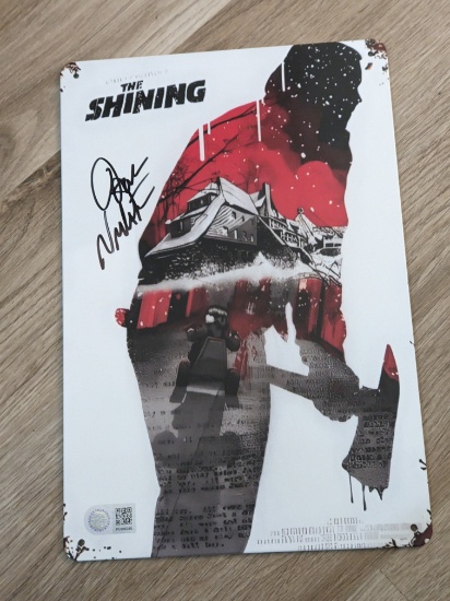 Jack Nicholson signed the shining metal sign with coa