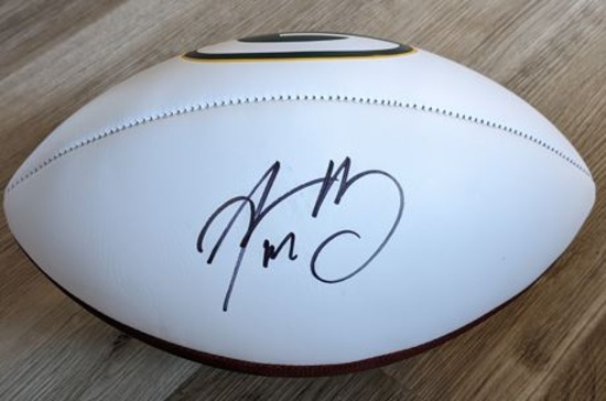 Aaron Rodgers signed football with coa
