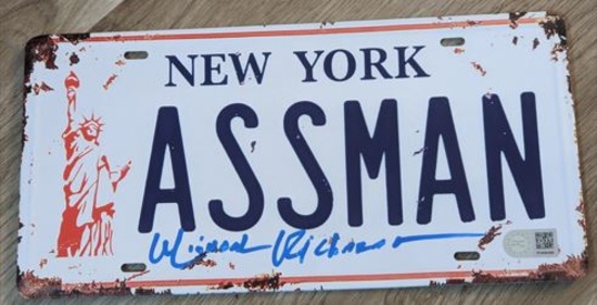 Michael Richards signed metal CA replica plate with coa