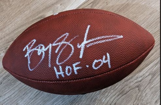 Barry Sanders autographed football with coa