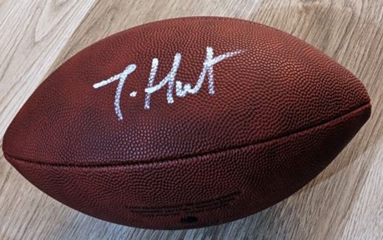Travis Hunter signed football with coa