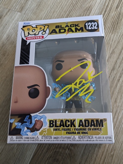 Dwayne Johnson signed black adam funko pop figure with coa