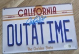 Michael J Fox signed metal plate with coa