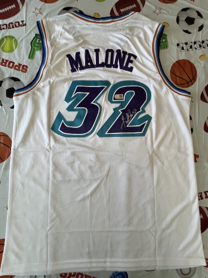Karl Malone Signed Utah Jazz Jersey With COA