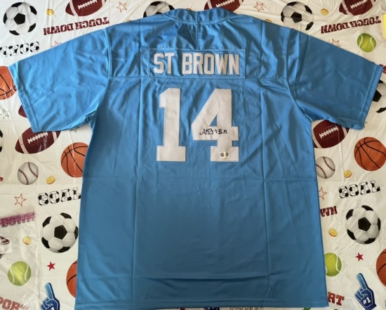 Amon-Ra St. Brown Signed Lions Jersey With COA