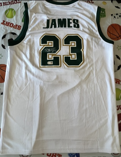 LeBron James White Fighting Irish Jersey With COA