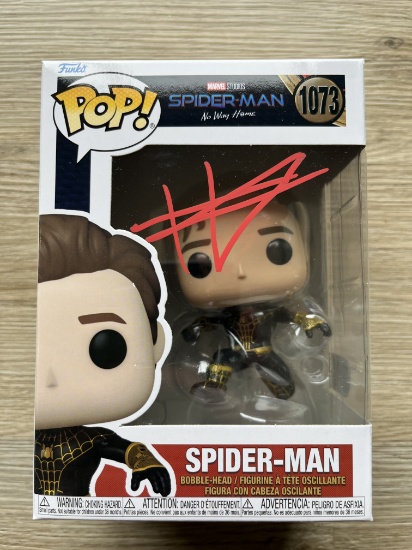 Tom Holland Spider-Man: No Way Home Signed Spider-Man Funko PoP With COA