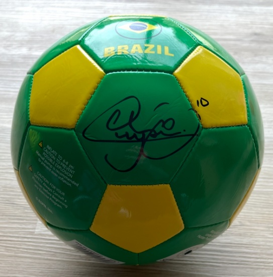 Neymar Signed Brazil Logo Soccer Ball With COA