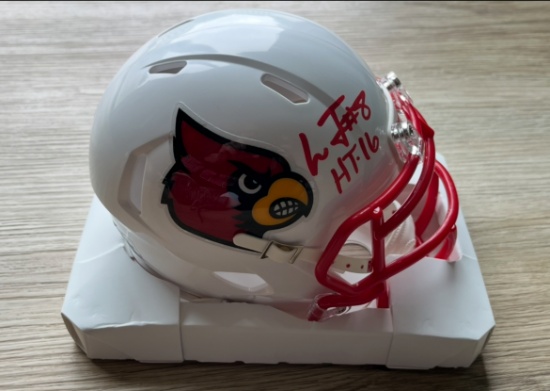 Lamar Jackson Signed Louisville Cardinals Mini Helmet With COA