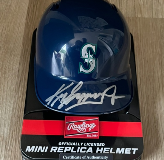 Ken Griffey Jr Signed Seattle Mariners Mini Helmet With COA