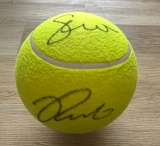 Venus and Serena Williams Signed Large Tennis Ball With COA