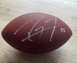 Ray Lewis Signed Ravens Logo Football With COA