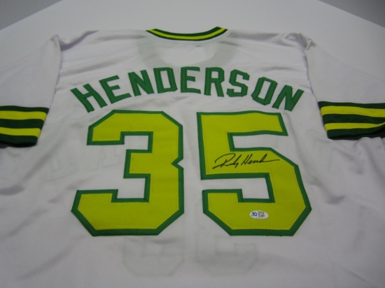 Rickey Henderson signed Jersey w/ Five Star coa