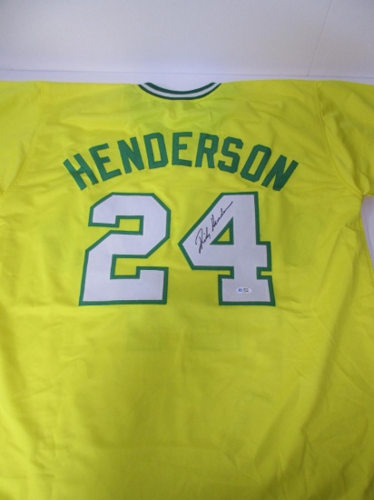 Rickey Henderson Signed Jersey FSG COA