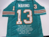 DAN MARINO SIGNED DOLPHINS STAT JERSEY COA