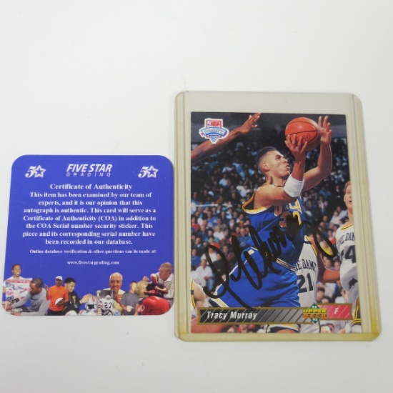 AUTHENTIC 1992-93 UPPER DECK TRACY MURPHY AUTOGRAPHED ROOKIE CARD COA