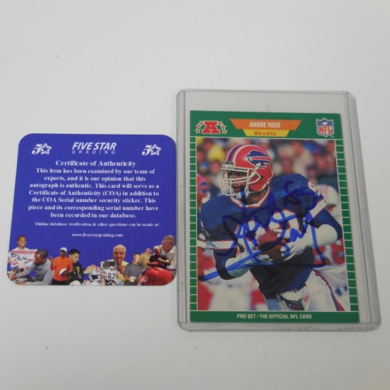 AUTHENTIC 1989 PRO SET ANDRE REED AUTOGRAPHED CARD COA