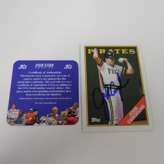 AUTHENTIC 1988 TOPPS JOHN CANGELOSI AUTOGRAPHED CARD COA