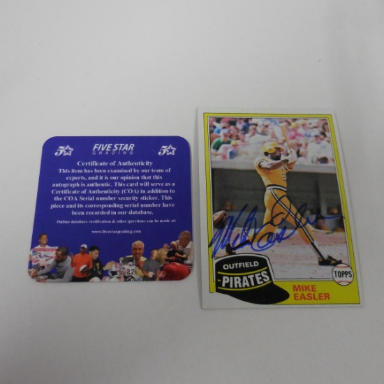 AUTHENTIC 1981 TOPPS MIKE EASLER AUTOGRAPHED CARD COA