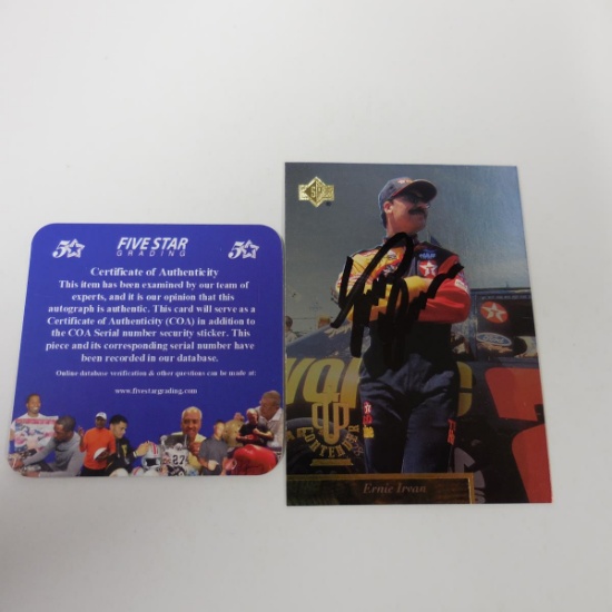 AUTHENTIC 1996 UPPER DECK SP ERNIE IRVAN AUTOGRAPHED CARD COA