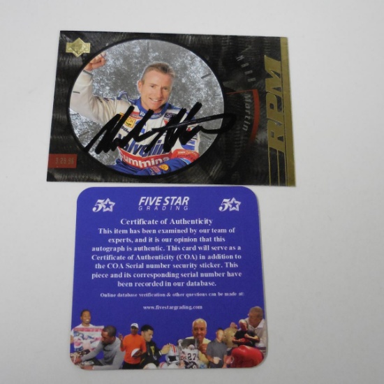 AUTHENTIC 1996 UPPER DECK SP MARK MARTIN RPM AUTOGRAPHED CARD COA