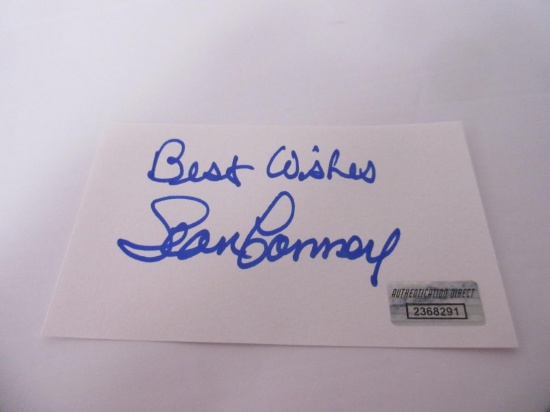 AUTHENTIC SEAN CONNERY AUTOGRAPHED INDEX CARD JAMES BOND 007 AUD COA