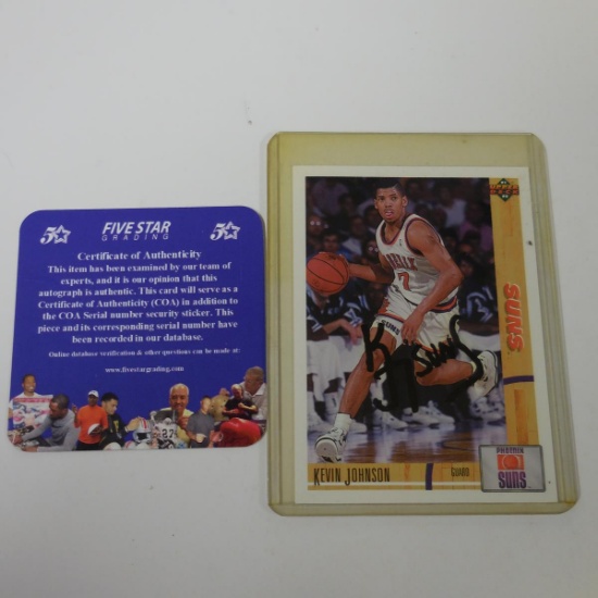 AUTHENTIC 1991-92 UPPER DECK KEVIN JOHNSON AUTOGRAPHED CARD COA