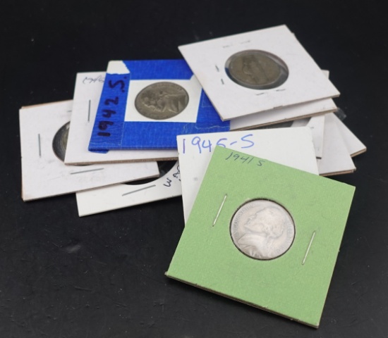 (13) Silver War Nickels