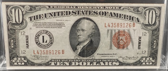 1934-A Hawaii $10 Note.