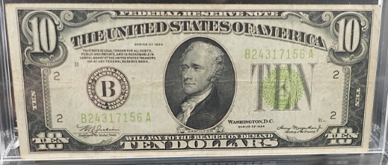 1934 Green Seal $10 Note