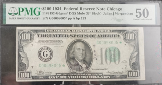 1934 Federal Reserve Note Chicago $100 Bill