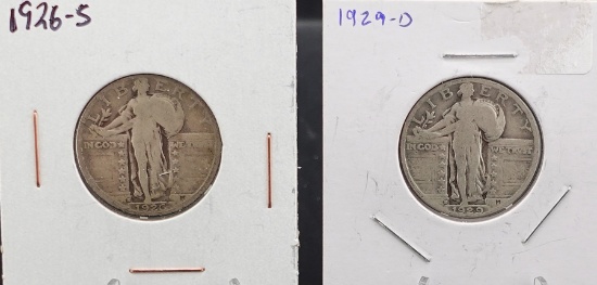 (2) Standing Liberty Quarters