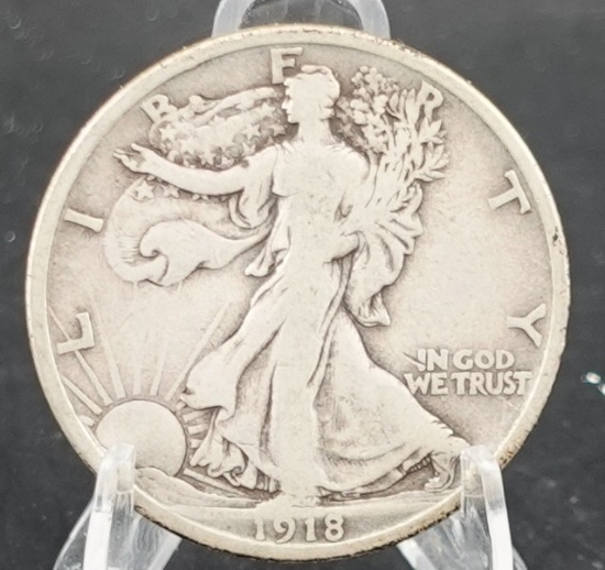 1918-D Reverse Walking Liberty Half Dollar