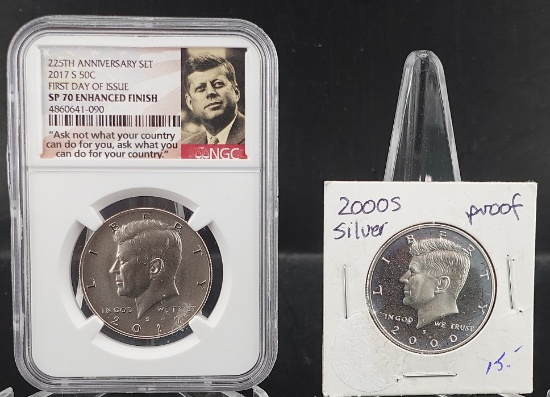 2017-S Kennedy and 2000-S Kennedy Half Dollars