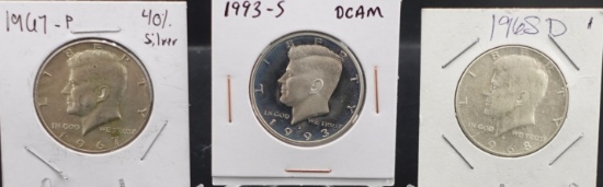 (3) Kennedy Half Dollars