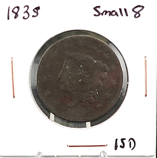 1835 Coronet Hair Large Cent