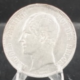 1849 Belgium 5 Francs Silver Coin