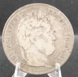 1834 A 5 Francs Silver Coin