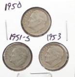 (9) Silver Roosevelt Dimes