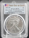 2021-P Silver Eagle and 1959 South African 3 Pence